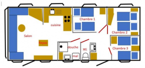 mobil home 6 personnes- 3 chambres - 43 m²
